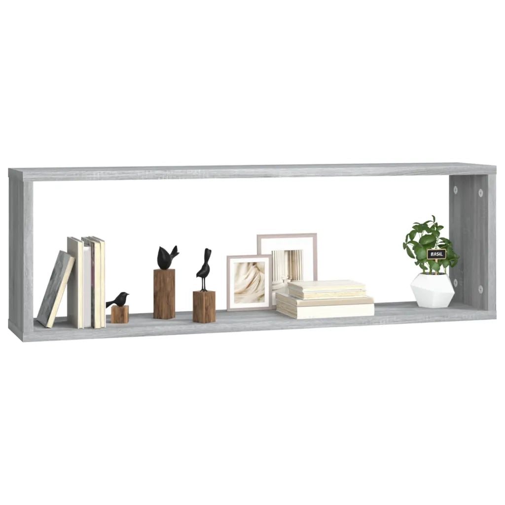 Mensole Cubo Muro 4 Grigio Sonoma 80x15x26,5 Legno Multistrato 815919