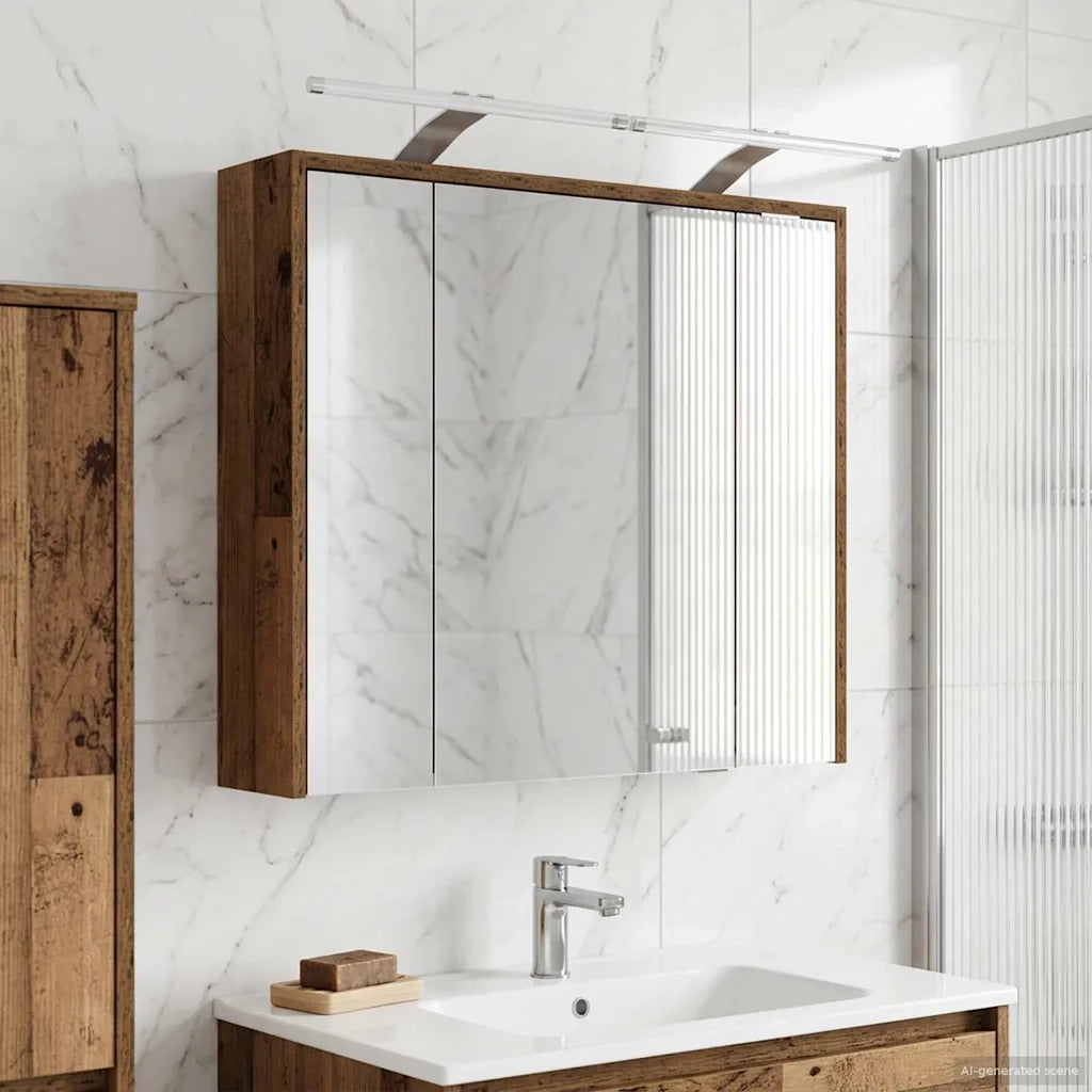 Mobiletto per specchio da bagno Legno vecchio 889181