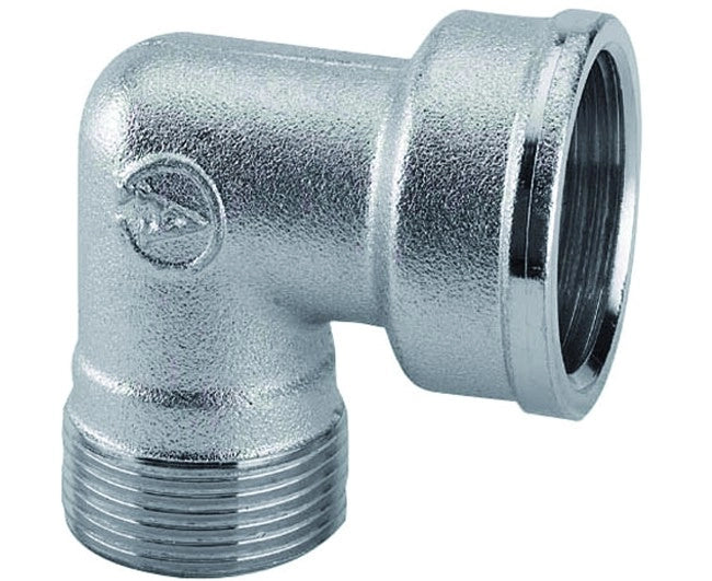 RACCORDO CURVO FEMMINA IN OTTONE CROMATO 3/4 ø22 C/KIT RAME M 24X19   ARTECLIMA S.R.L.