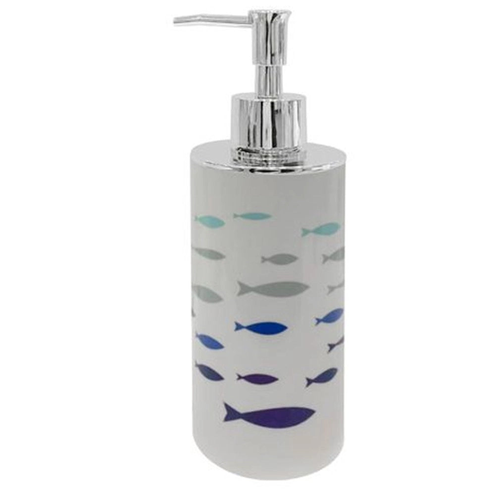 Trade Shop - Dispenser Porta Sapone Liquido Cilindrico Fantasia Pesciolini Arredo Bagno 69880 -