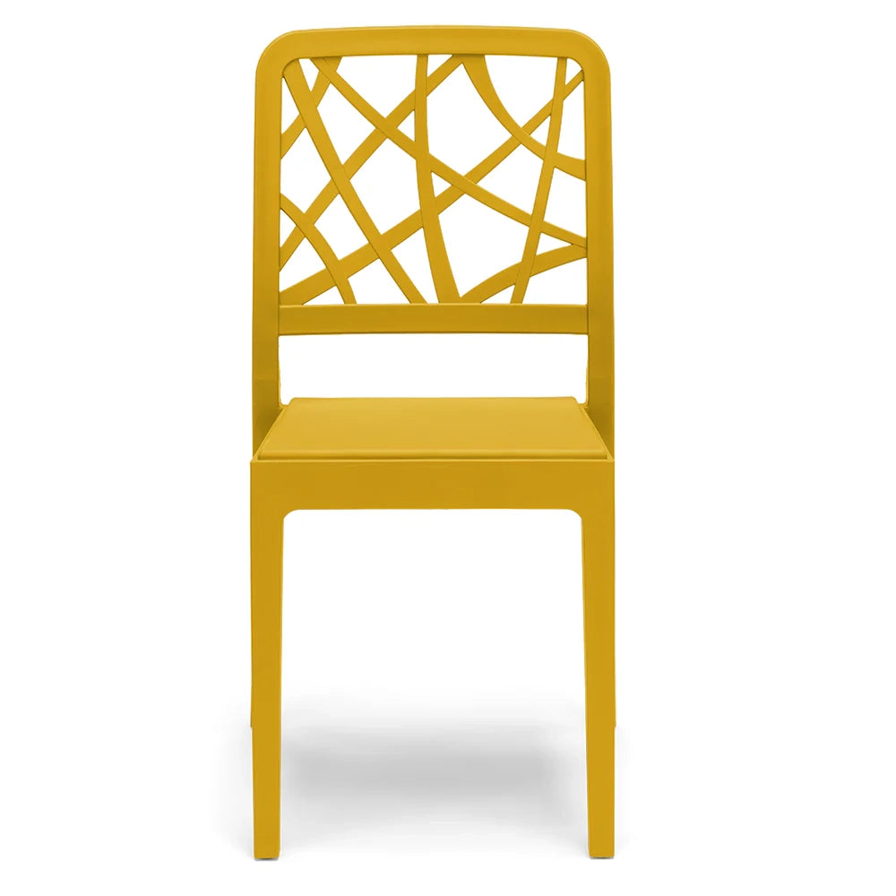 Set 6 sedie in polipropilene PENELOPE, 100% MADE IN ITALY, impilabile, resistente ai raggi UV, design moderno, ideale per sala da pranzo, cucina, sala d’attesa, bar, ristoranti o giardino, colore Senape