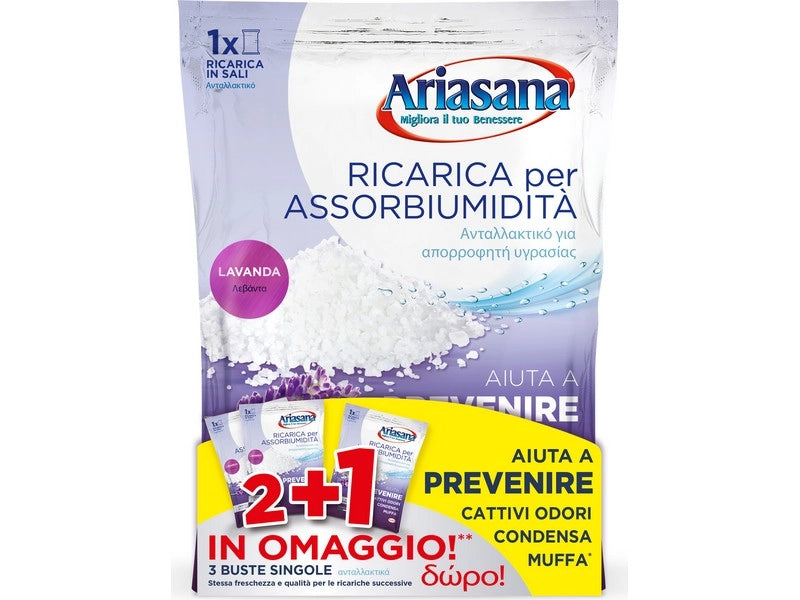 Henkel RICARICA LAVANDA PER ASSORBIUMIDITÀ ARIASANA (2+1 omaggio) 450 gr. 8.00 confezioni
