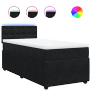Letto singolo | Letto per adulti | Giroletto a Molle con Materasso Nero 80x200 cm in Velluto