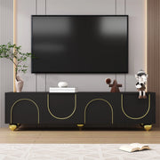 Mobile TV con Ante Strutturate e Ripiani ¨C MINIMAL ¨C Gambe Dorate, Push-to-Open