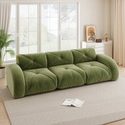 Divano Modulare 3 Posti in Tessuto Chenille ¨C MINIMAL ¨C Verde, Senza Montaggio