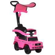 Macchina a Spinta per Bambini 12-36 Mesi con Licenza Mercedes, Tettuccio e Maniglia, 85.5x40.5x95 cm, Rosa