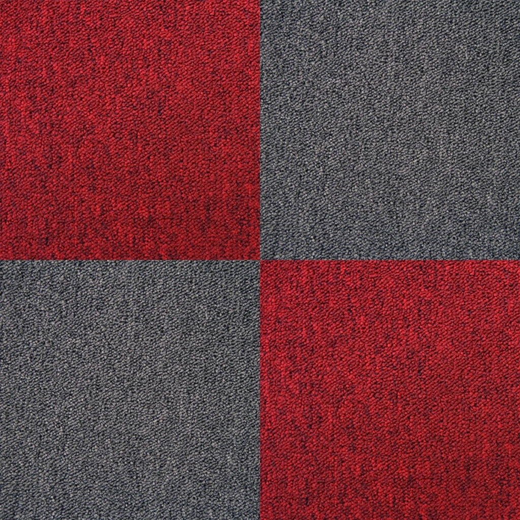 20 Quadrotte di Moquette 50x50cm Colore Rosso Scarlatto 5mq Dure per Casa Uffici