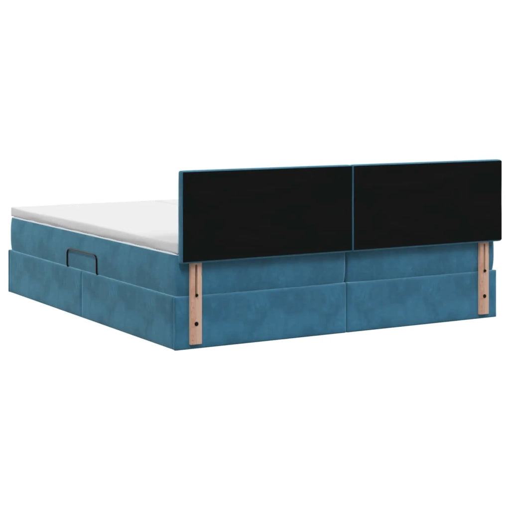 Letto con Contenitore con testiera 2 pz Blu Scuro 3458941