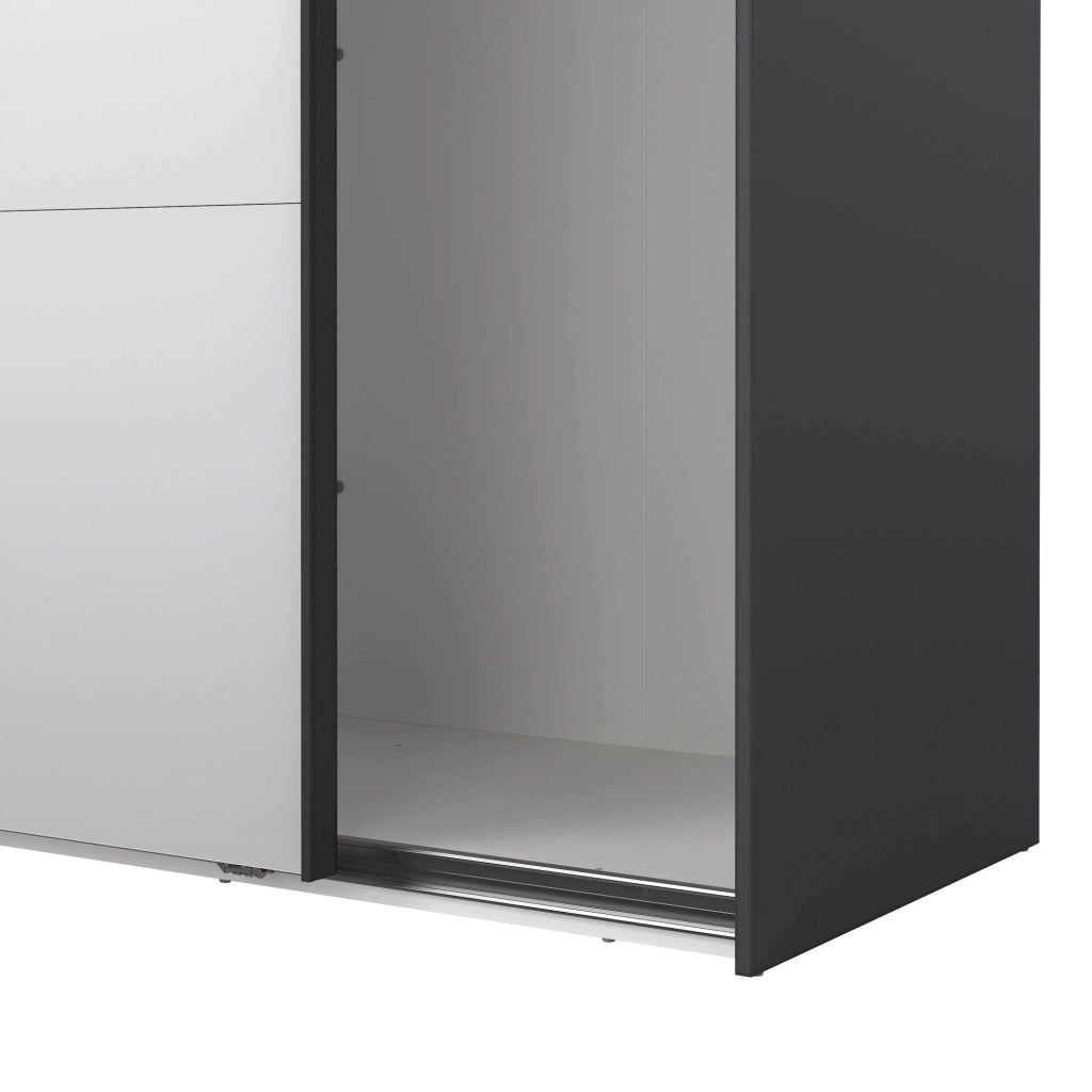 Guardaroba 2 ante Malakas, Mobile camera da letto, Cabina armadio portabiti, Armadio appendiabiti, 179x65 h220 cm, Grigio