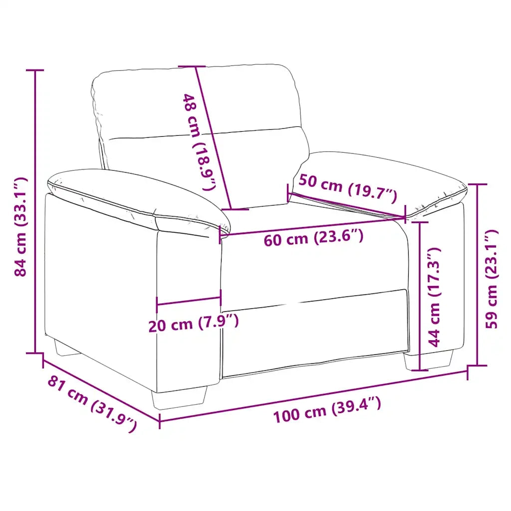 Poltrona Crema 100x81x84 cm in Tessuto 4105294