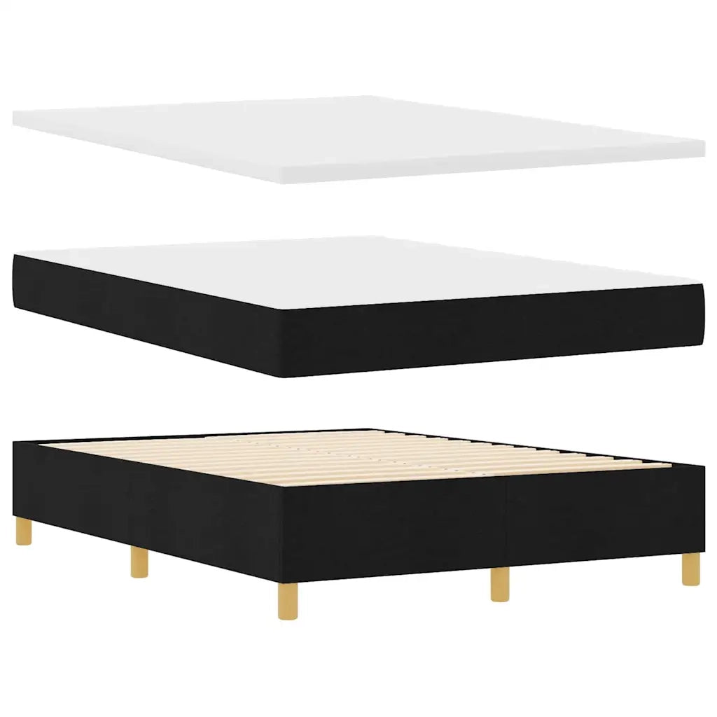 Letto a molle con testiera Nero 190 x 140 cm Tessuto 3344298