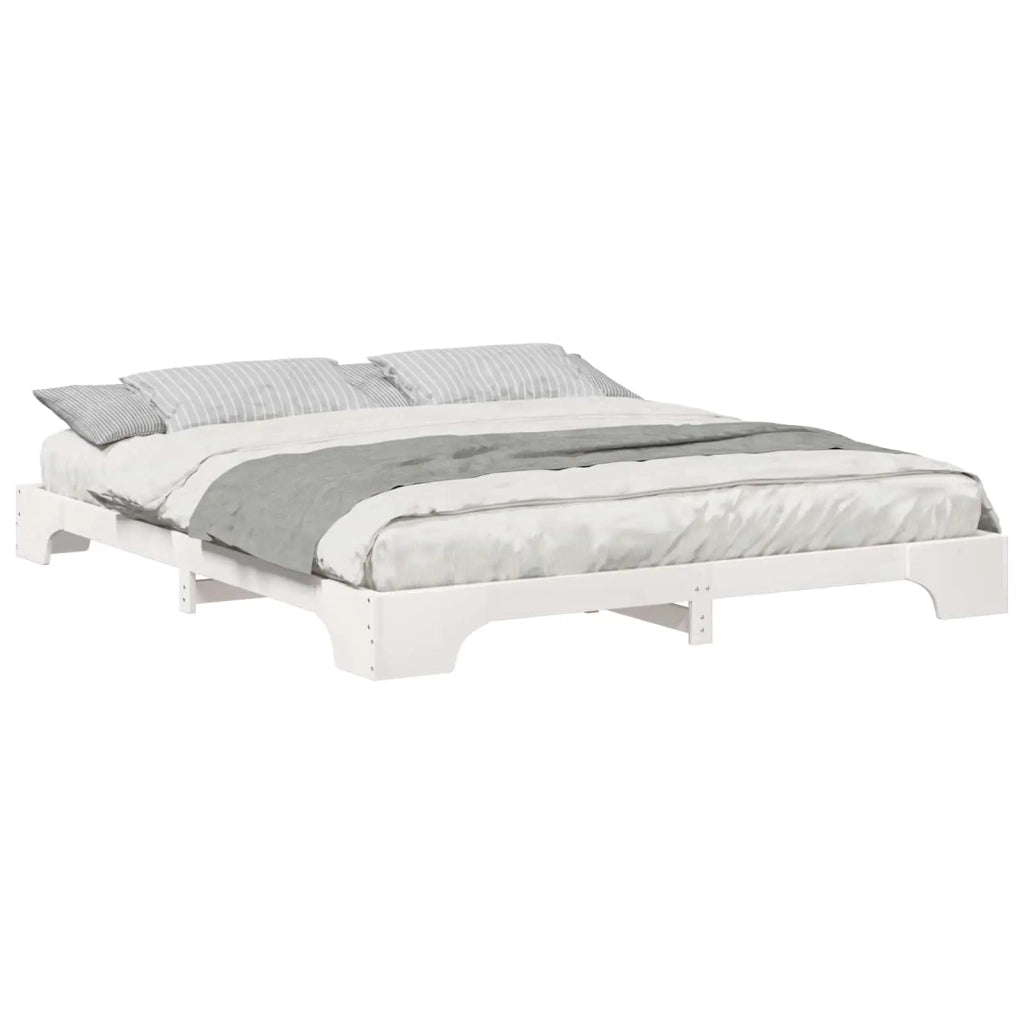 Struttura del letto-Giroletto-Rete del Letto Bianco 180 x 210 cm Pino massello 847501