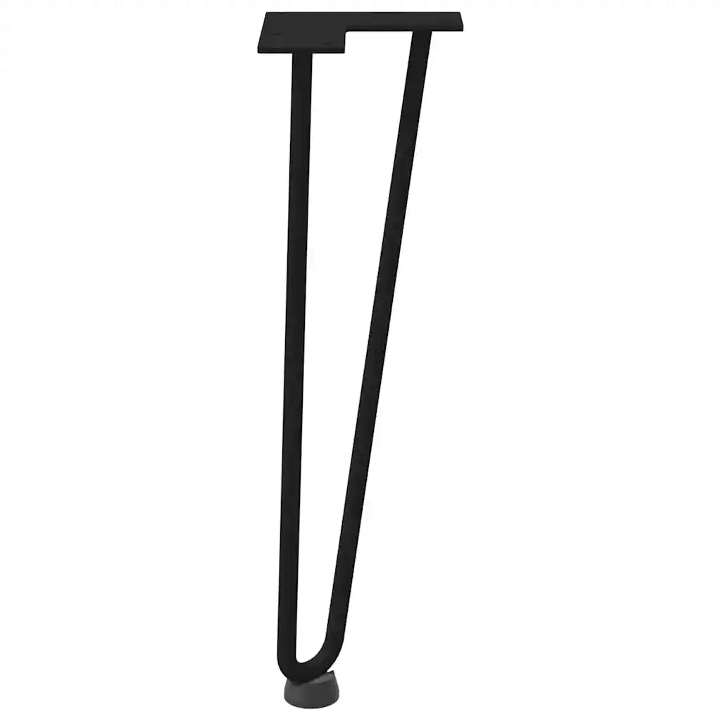 Gambe a forcina per tavolino da caffè 4 pz nere 42 cm in acciaio massiccio 4012420
