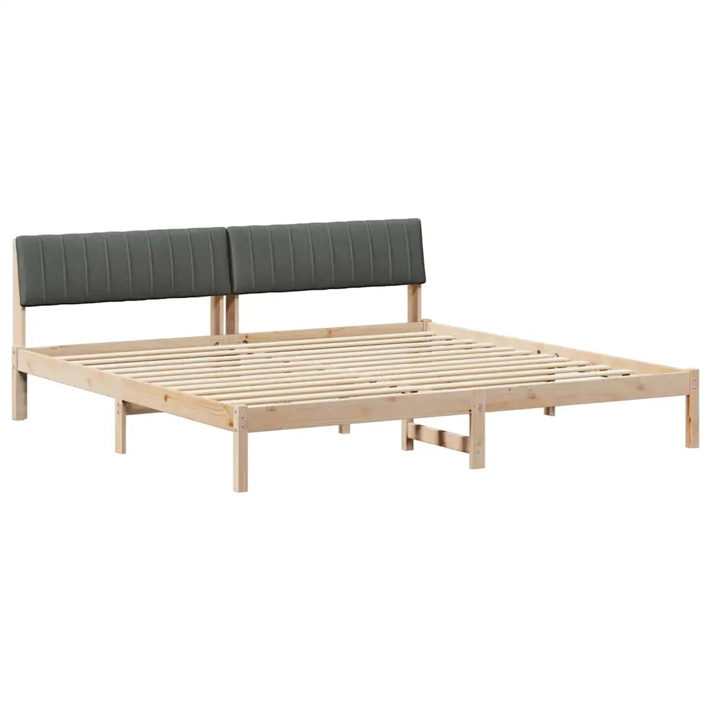 Struttura del letto-Giroletto marrone e grigio scuro 200 x 200 cm 854459