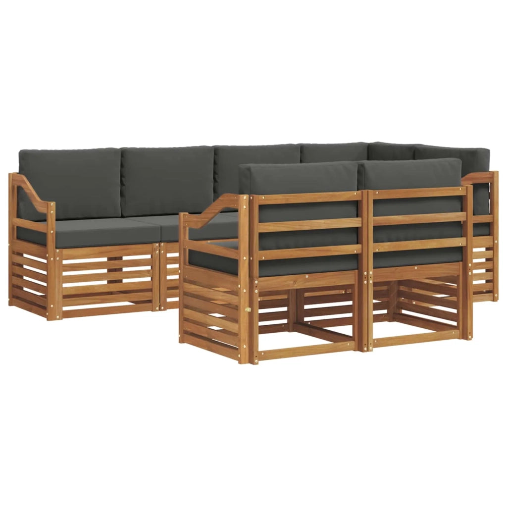 Set divano sezionale con cuscino 7 pcs Naturale e Antracite 3374987