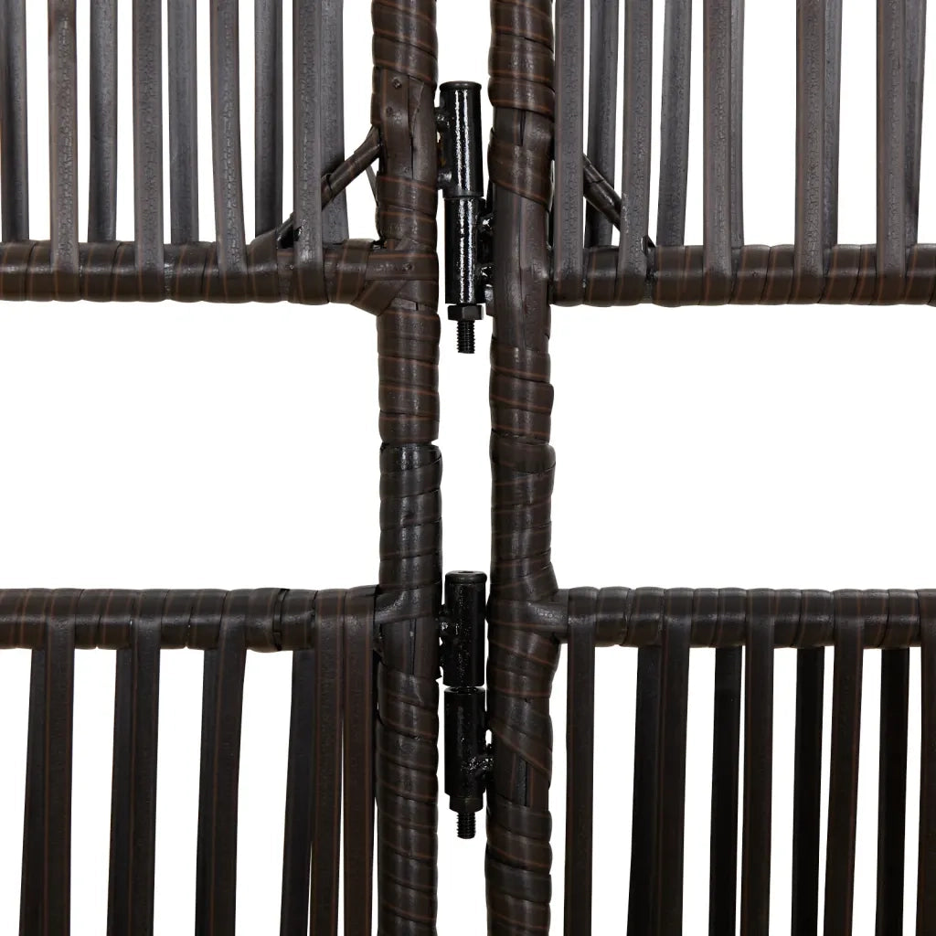 Divisorio per Ambienti | Divider per stanze | Paravento a 6 Pannelli Marrone in Polyrattan