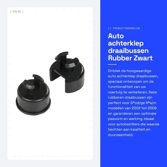 Draaibussen per paraurti - Compatibili con D*od/ge R*a/m 1500/2500/3500 - Nero - Sinistra/ Destra - Codice articolo 55276076AD/55276077AC - Draaibussen per paraurti posteriori
