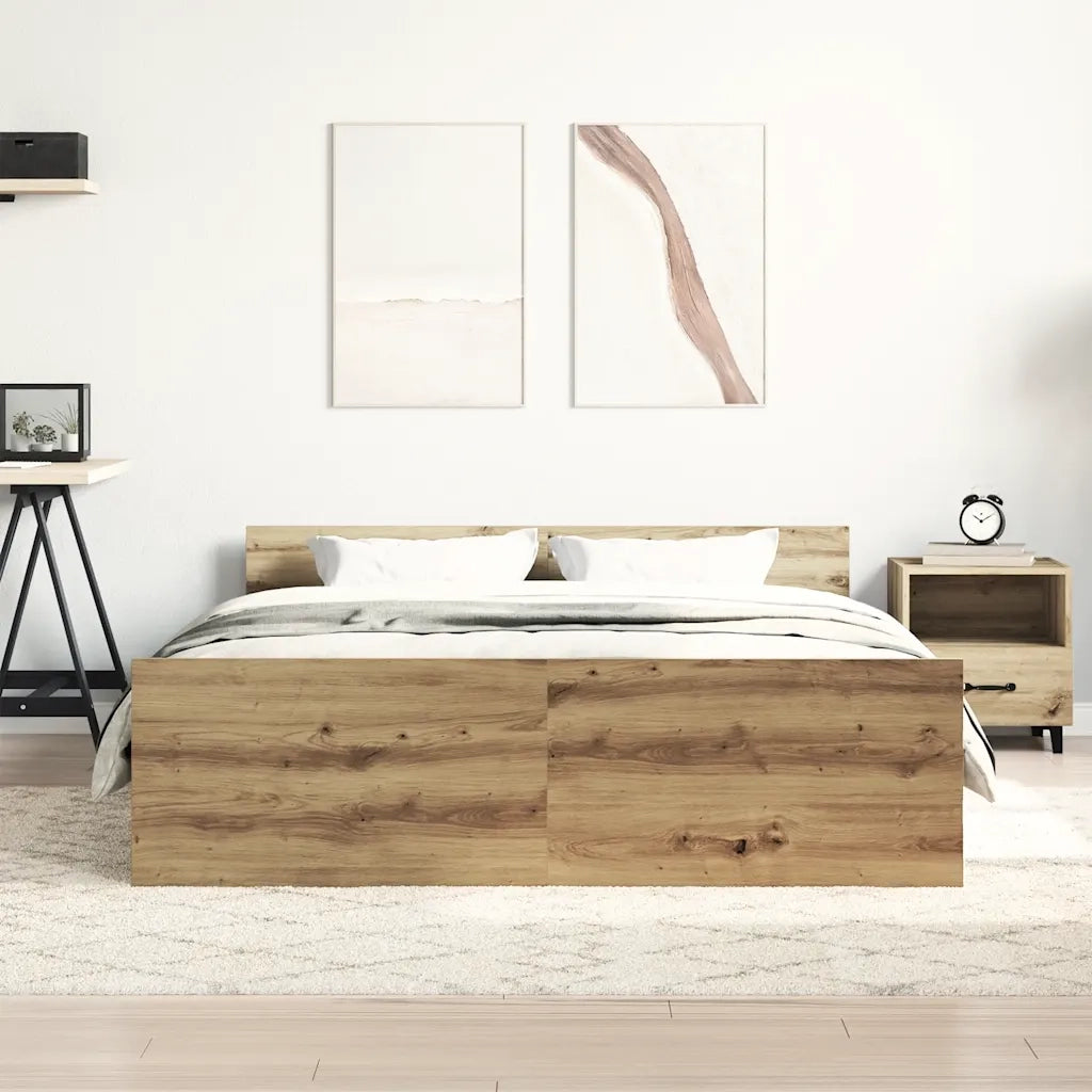 Giroletto senza Materasso-Struttura Letto Rovere Artigianale 140x190cm 236297