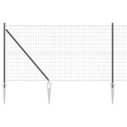 Recinzione da Giardino | Recinzione con Posto Grigio 1,2 x 25 m Acciaio e PVC