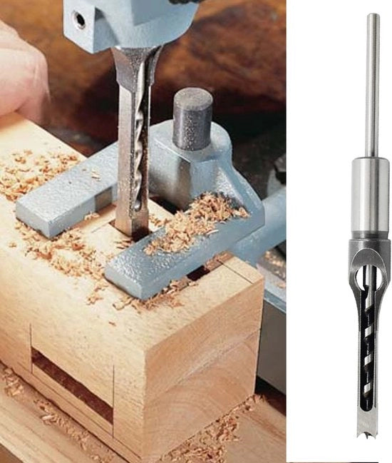 Furatura quadrata - Hout lavorazione - Acciaio alto-carbonio - 12,7mm - Elettrico strumento - Per uso professionale - Argento & Nero