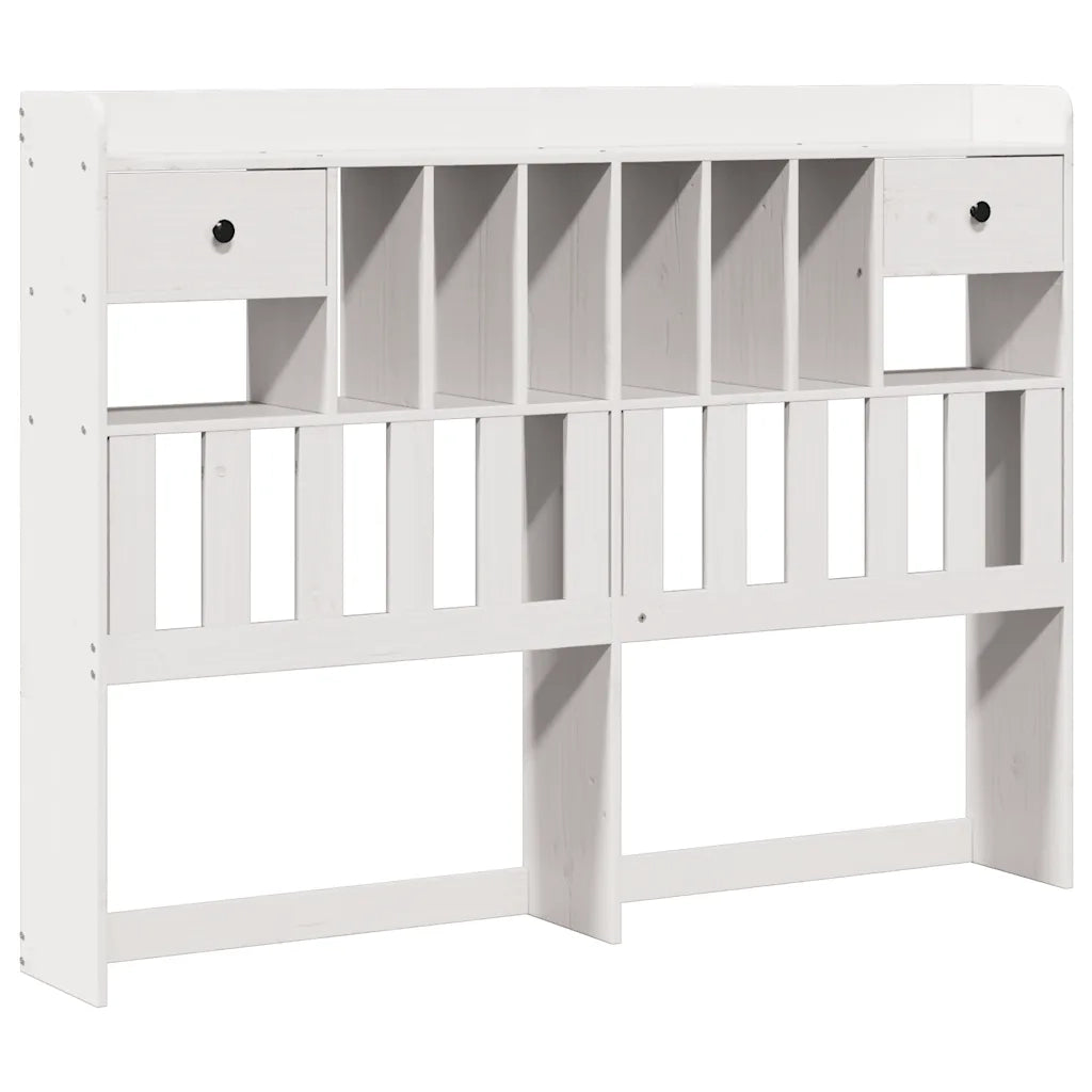 Letto Libreria senza Materasso Bianco 140x200 cm Legno di Pino 3308883