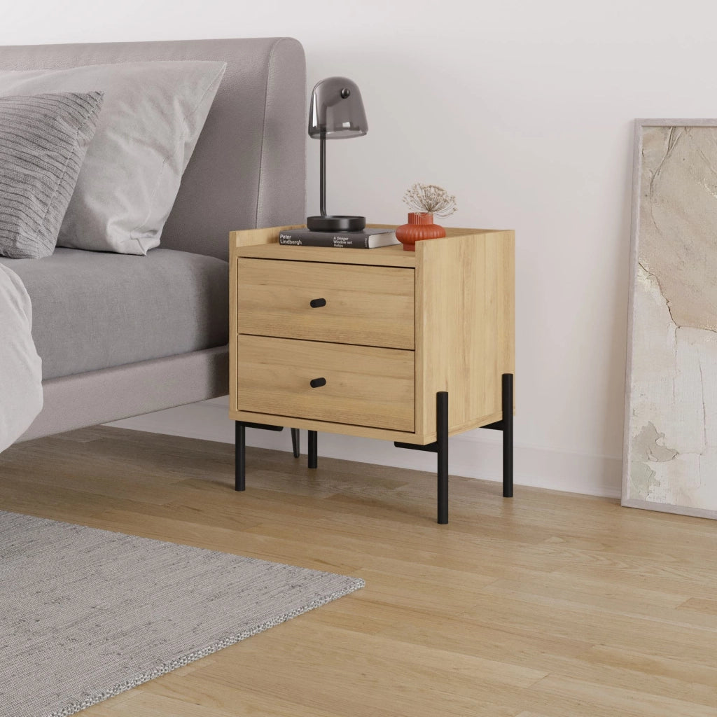 Comodino in legno "Malta" - 45 x 35 x 52 cm - Marrone chiaro