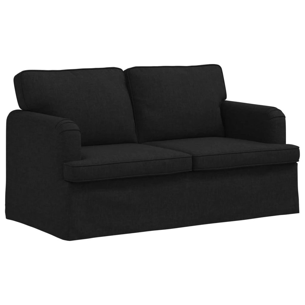 Divano 2 pcs Nero 144 x 80 x 85 cm Tessuto