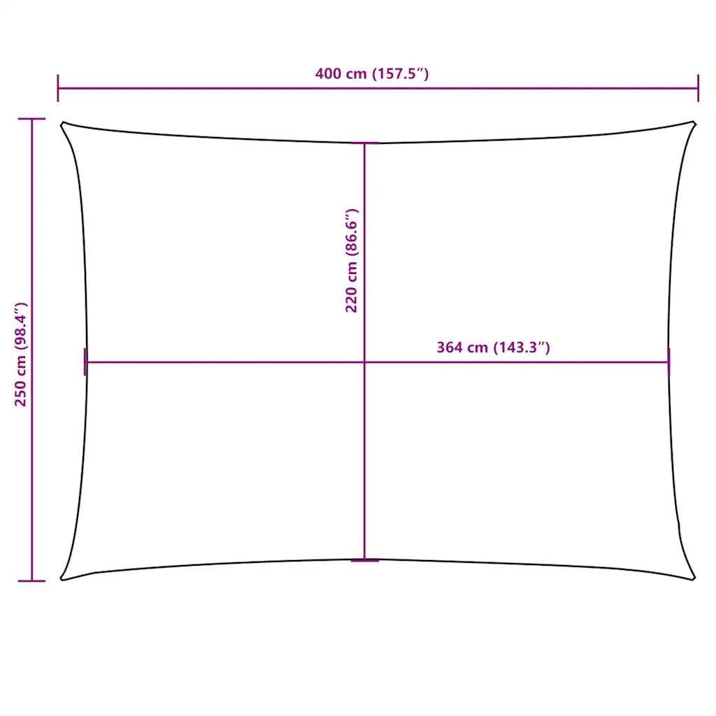 Parasole a Vela Oxford Rettangolare 2,5x4 m Gialla 135592