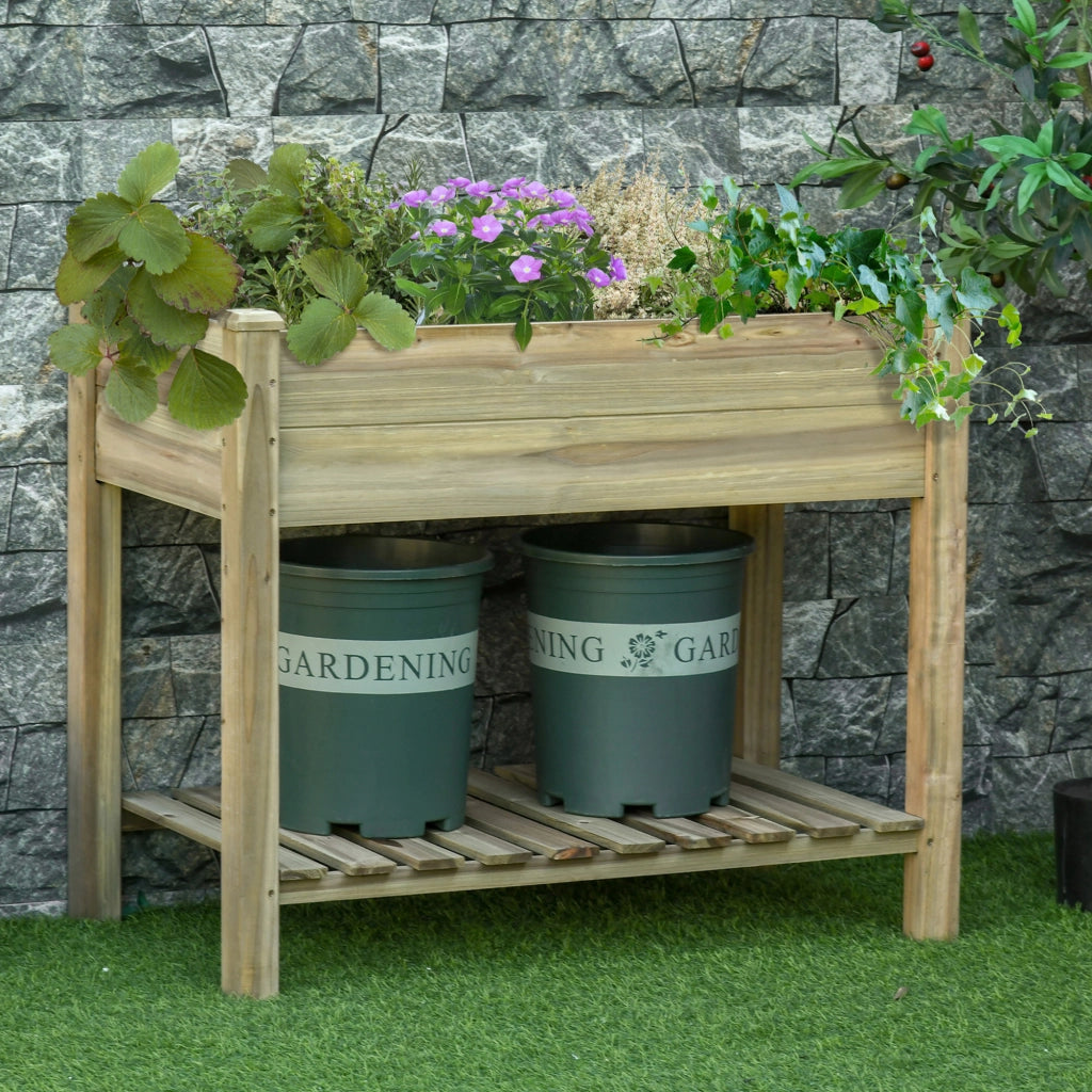 Tavolo da Coltivazione Giardino Urbano in Legno ¨C Zephmum ¨C Naturale 91x51x76 cm