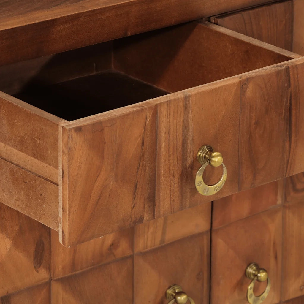 Cassettiera Marrone ambra 70x35x70 cm in Legno Massello Acacia CFW9816664
