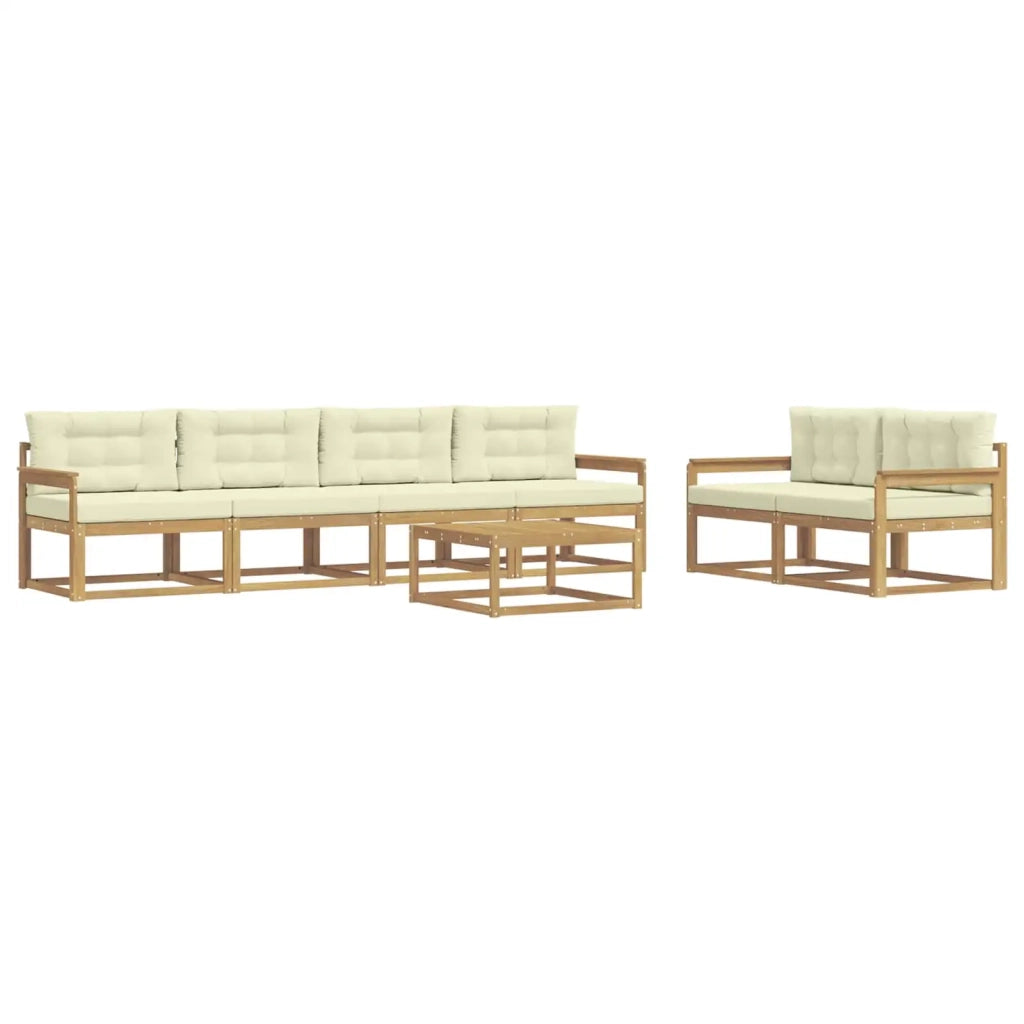 Set di divani da esterno 6 pz Bianco e Crema 3386084