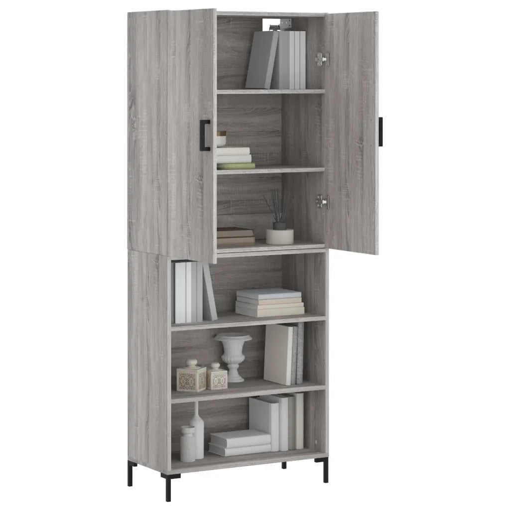 Credenza | Madia | Buffet da pranzo | Armadio da pranzo Grigio Sonoma 69,5x34x180 cm in Legno Multistrato