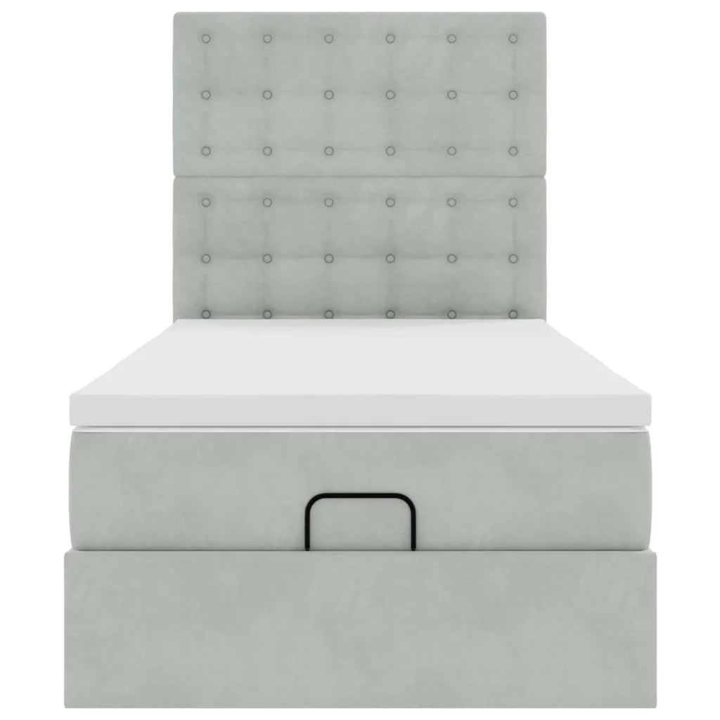 Struttura Letto Pouf con Materassi 100x200 cm Velluto 3313595