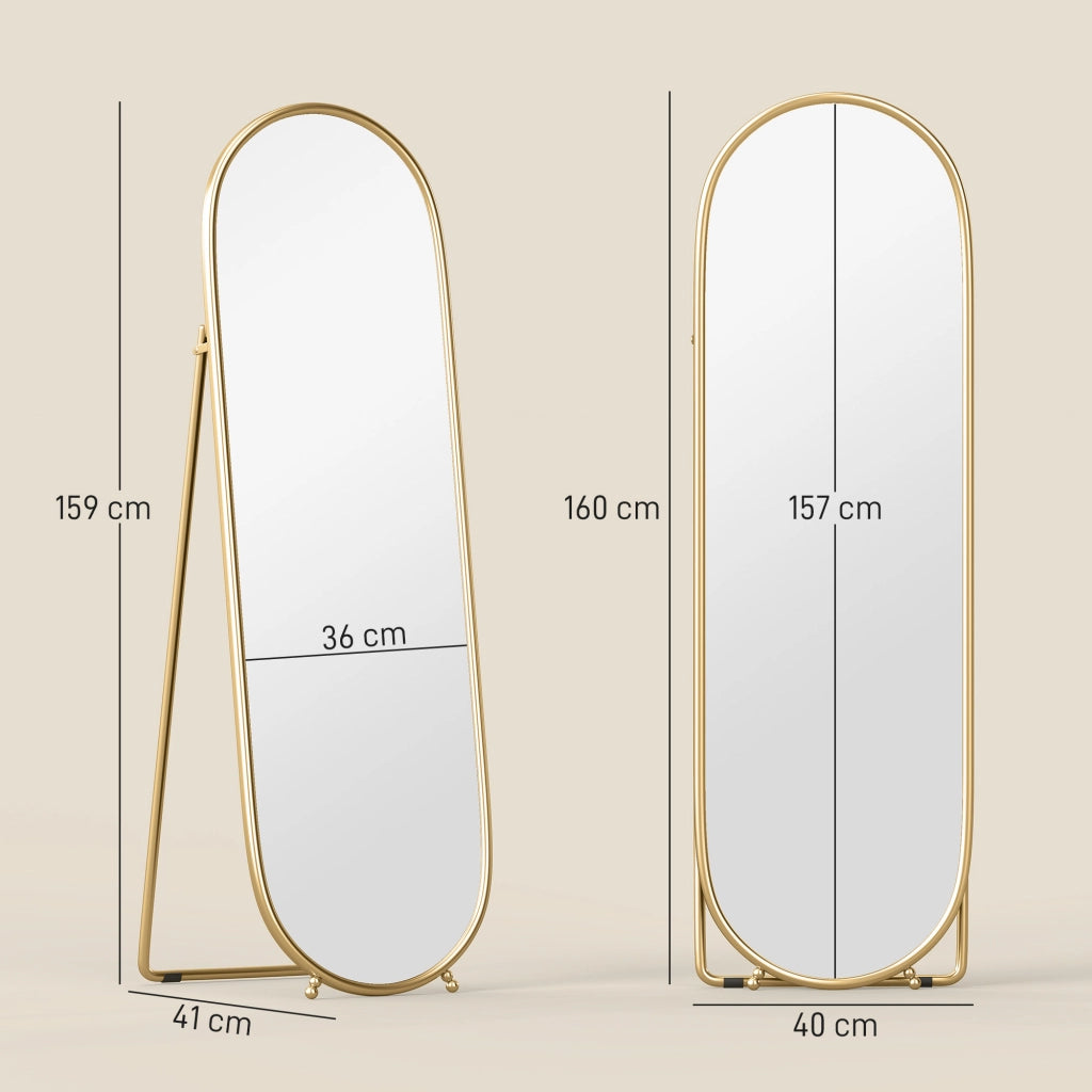 Specchio ovale freestanding ¨C Minimal ¨C 40x160cm colore oro