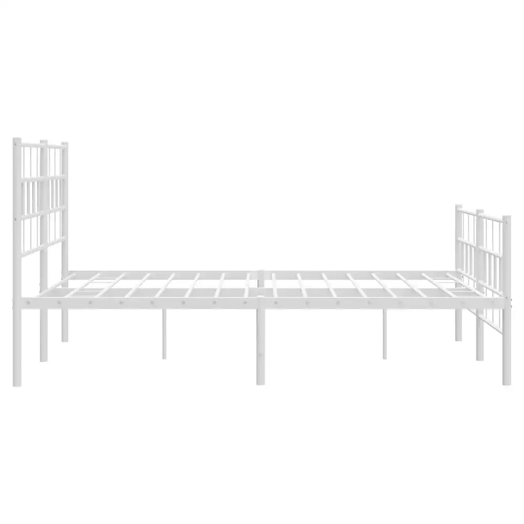 Giroletto con Testiera e Pediera Metallo Bianco 120x200 cm 355724
