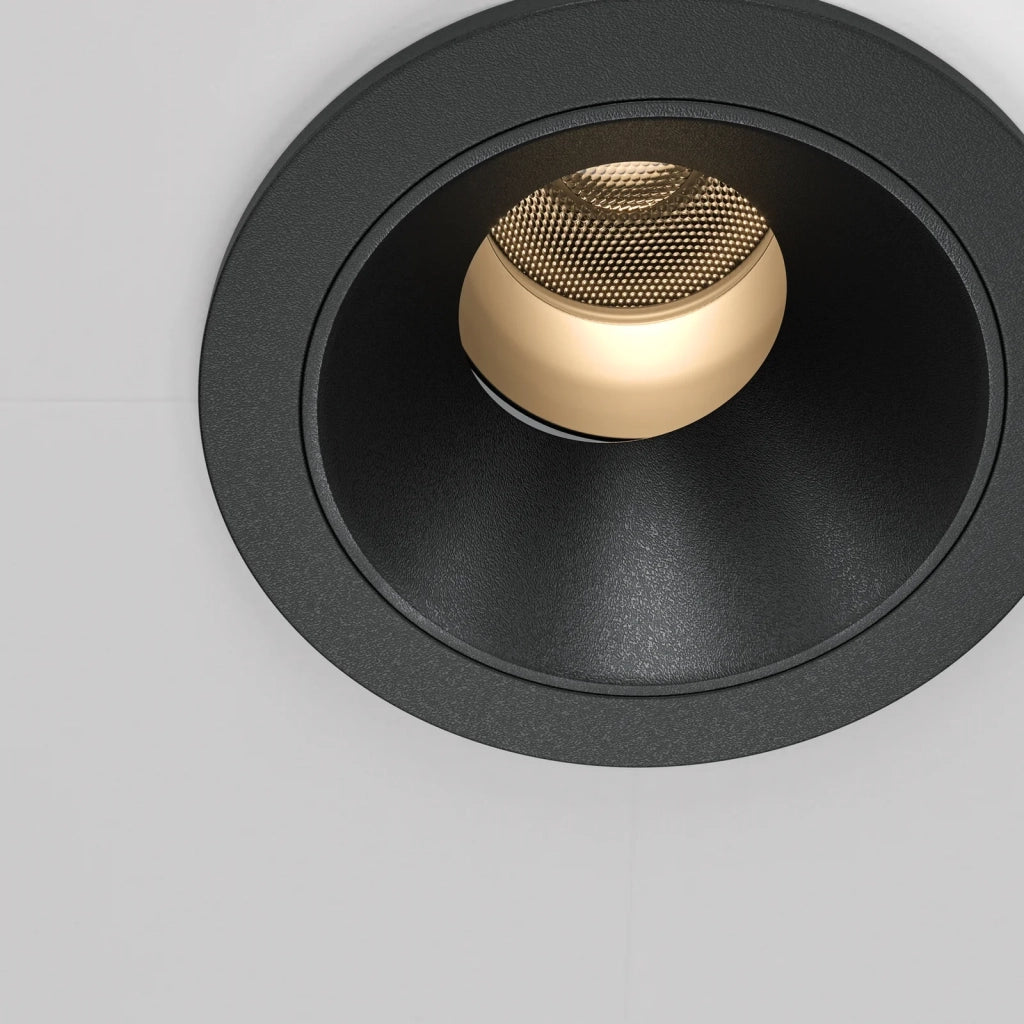 Maytoni Lampada da Incasso Wise 1 luce LED integrato nero alluminio