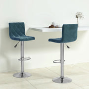 Sgabelli da Bar 2 pz Blu in Velluto 333691