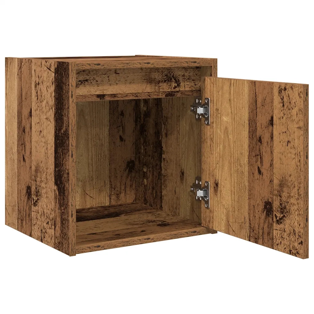 Comodini a Muro 2 pz Legno Antico 38x34x40 cm 861244