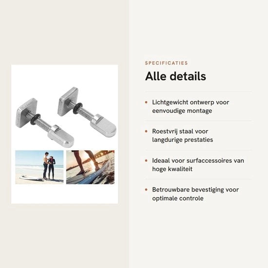 Accessori per surf - Fin per longboard e paddleboard - 2 pezzi - 316 acciaio inossidabile - materiale duraturo