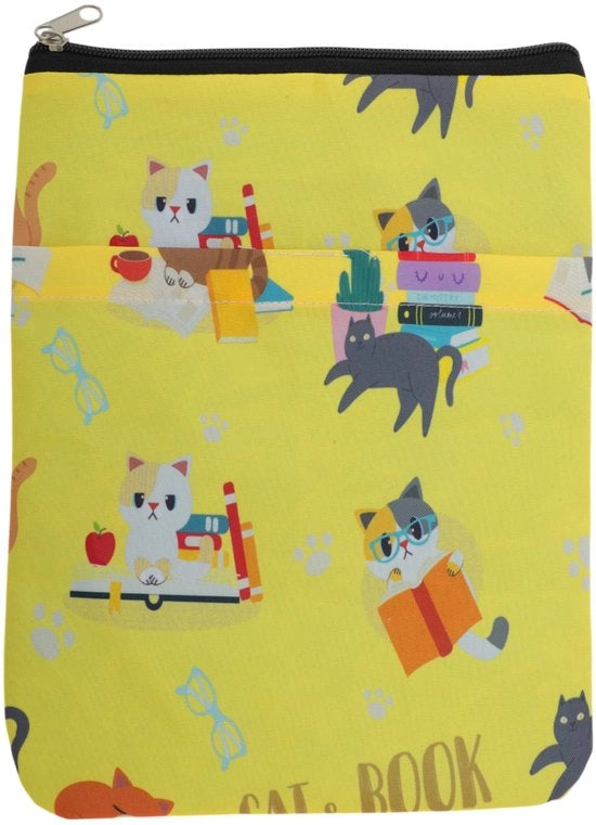 Copertine per Libri con Disegno di Gatto - Contenitore per Libri con Cerniera - Materiale Lavabile - Protezione contro Scalfi/Sporco - Dimensioni 30 x 20 cm - Progettazione Sostenibile