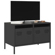Mobile TV-Credenza per TV-Console TV Nero 68x39x43,5cm in Acciaio Laminato a Freddo 786637
