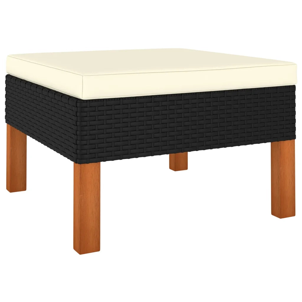 Set Divani da Giardino 8 pz con Cuscini in Polyrattan Nero 3059741