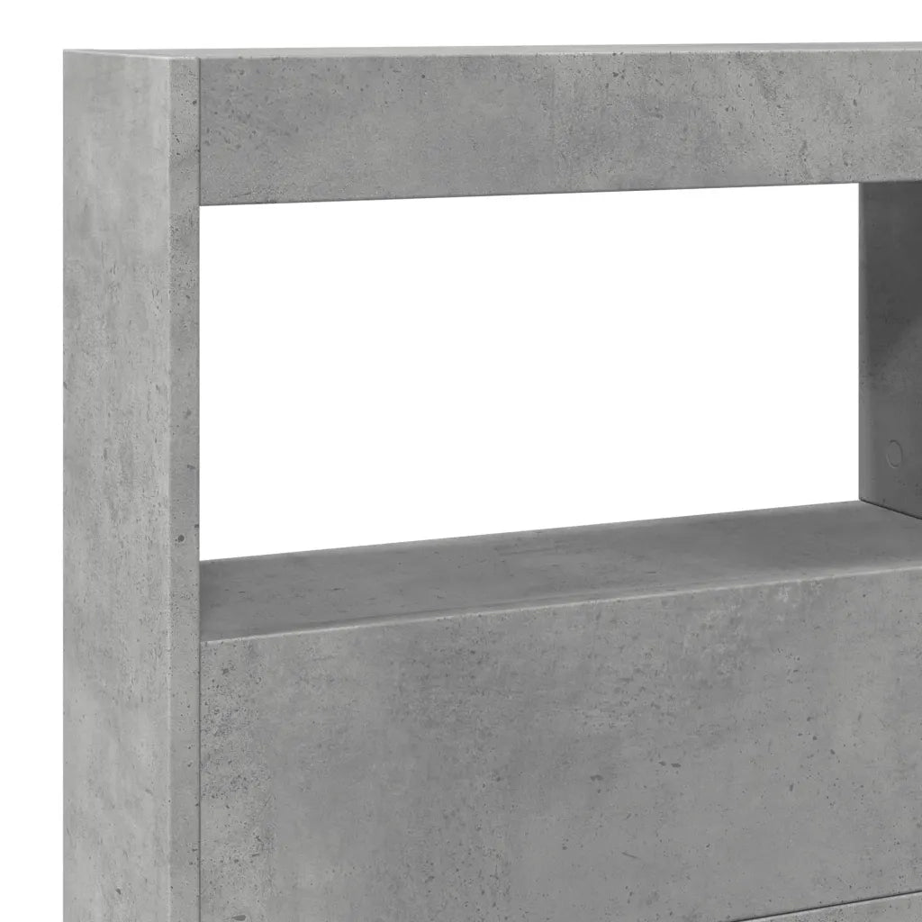 Testiera | Testata con Contenitore a LED Grigio Cemento 140x17x102 cm