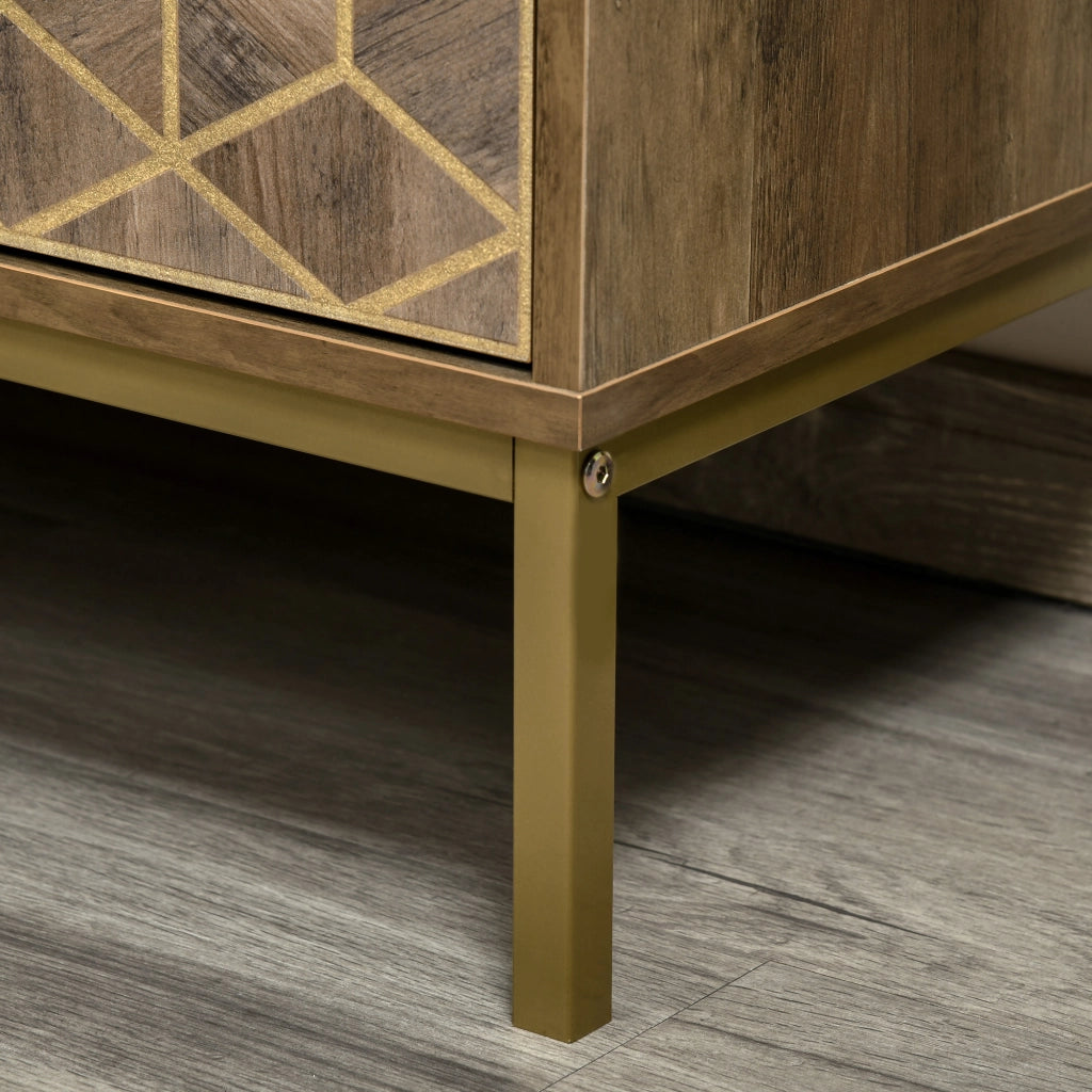 EasyComfort Mobile da Ingresso Moderno con Decori Dorati e Gambe in Acciaio, 99x39x75.5cm