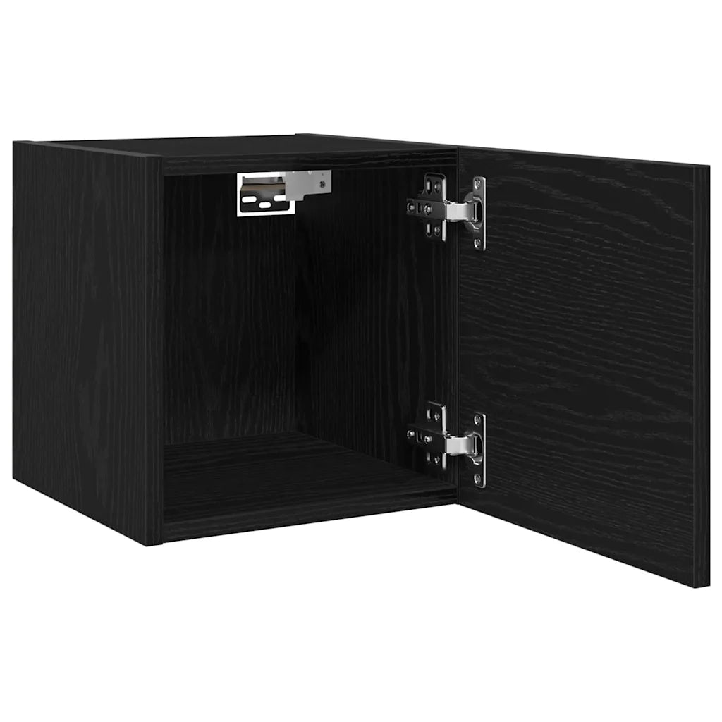 Mobile TV da Parete | Armadietto TV | Mobile Porta TV Rovere Nero 30,5 x 30 x 30 cm