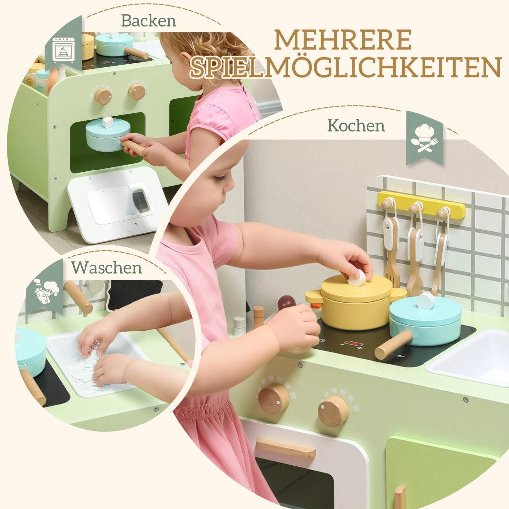 Cucina Giocattolo per Bambini ¨C Minimal ¨C MDF, Verde, 40 cm