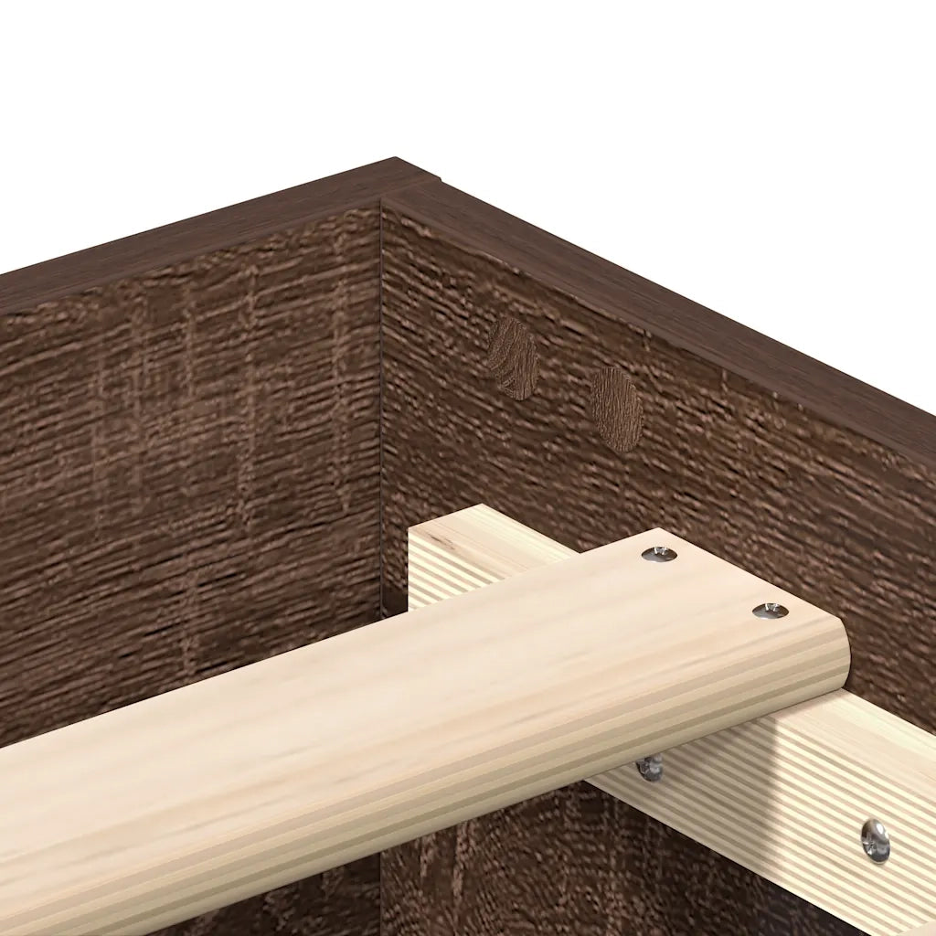 Giroletto senza Materasso-Struttura Letto Rovere Marrone 100x200 cm Truciolato 207727