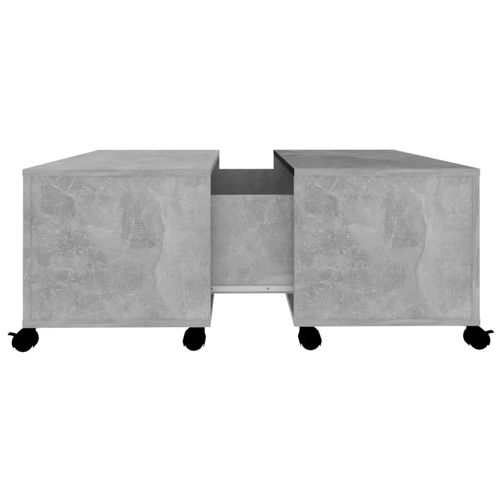 Tavolino da Salotto-Tavolino da soggiorno-Tavolo Grigio Cemento 75x75x38cm Legno Multistrato