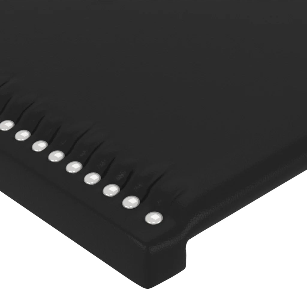 Testiera | Testata ad Orecchio Nera 203x16x118/128 cm in Similpelle