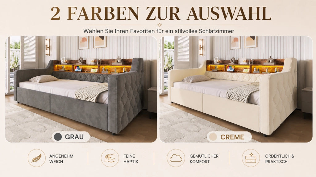 letto imbottito velluto grigio scuro 90 x 190 cm